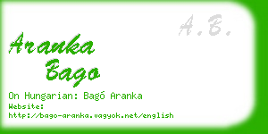 aranka bago business card