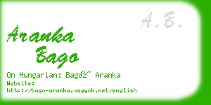 aranka bago business card